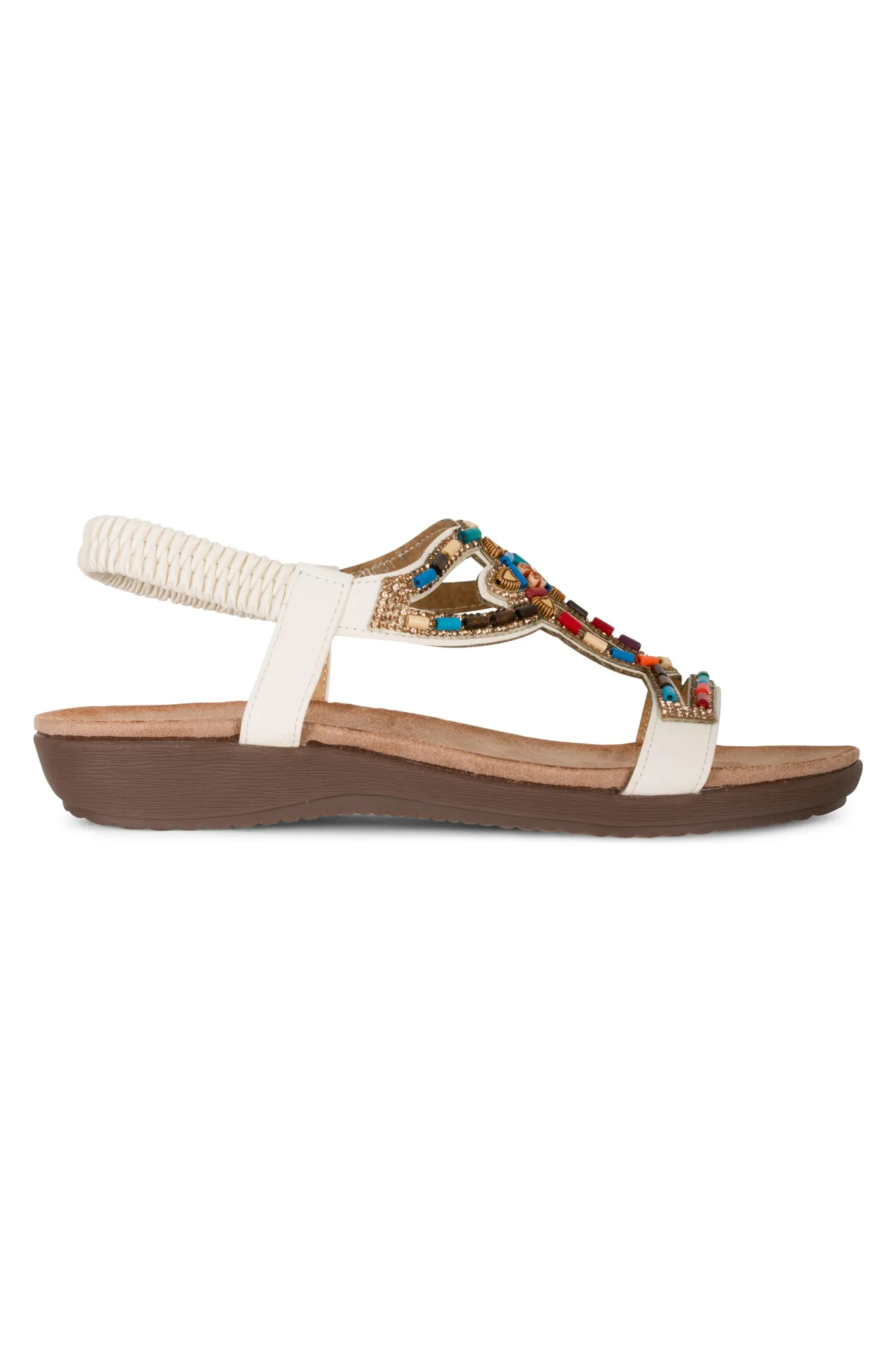 Bead & Diamante Sandal | WHITE | MARIELLA AB