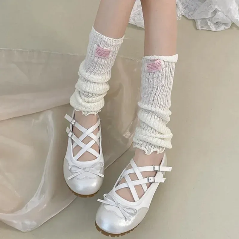 binfenxie  -  New Round Head Buckle Flat Women's Mary Jane Shoes Fashion Soft Sole Bow Decorated Woman Ballet Shoes Casual Walking Woman Shoes