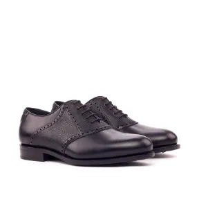 Black Leather Saddle Shoes