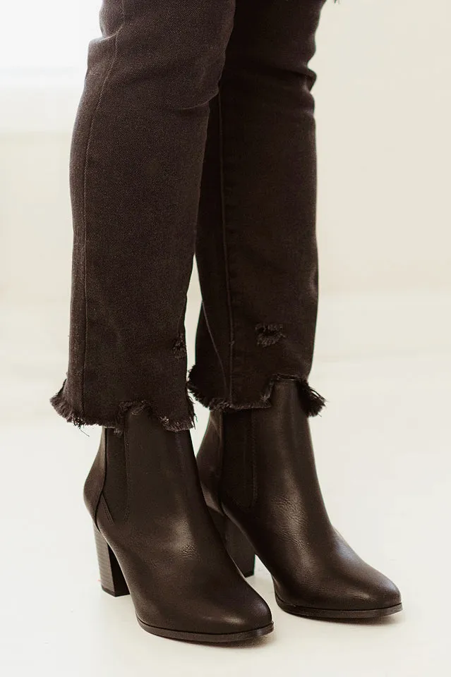 Block Heeled Ankle Bootie