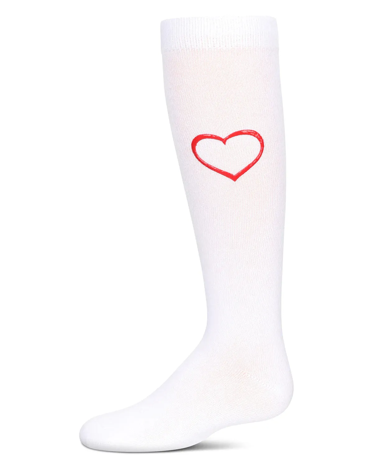 MeMoi Puff Paint Heart Knee High Socks