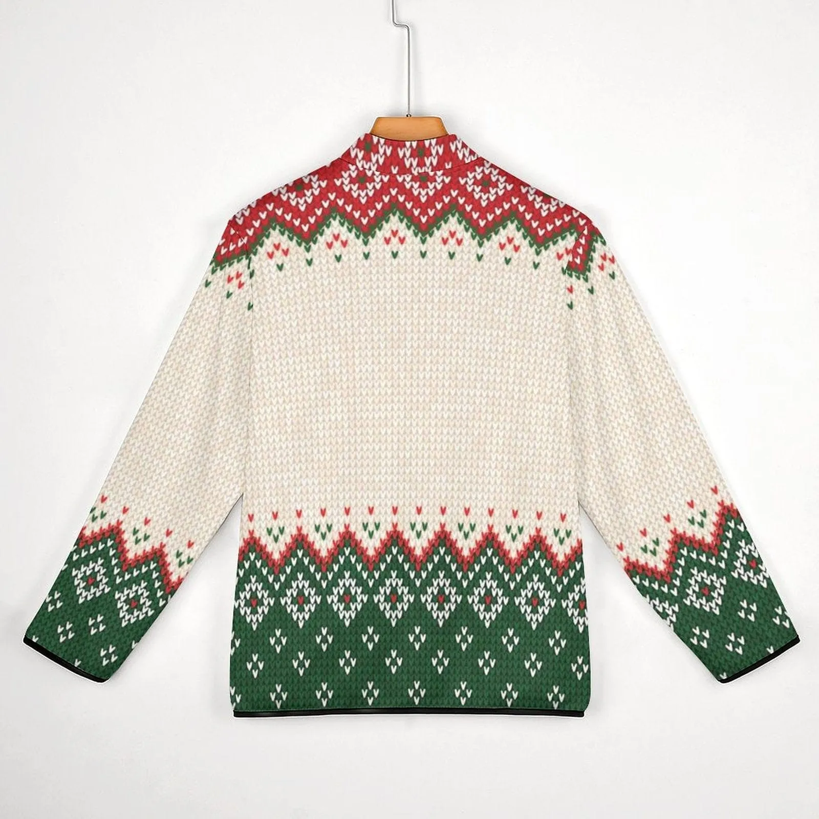 Personalized Face Big Head Red Green Ugly Christmas Men's Stand Collar Sweatshirts, Gift For Christmas Custom face Sweatshirt, Ugly Couple Sweatshirts