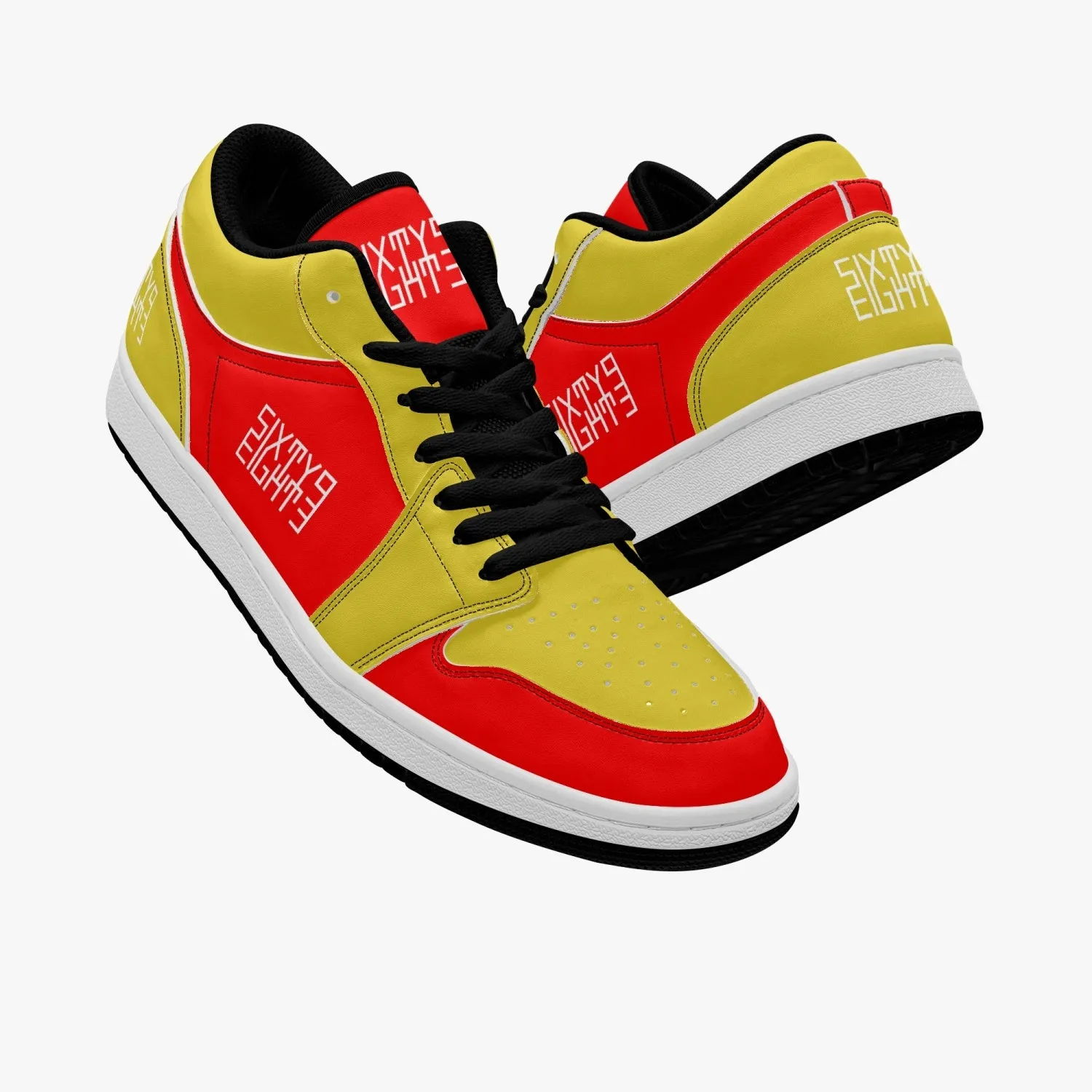 Sixty Eight 93 Logo White Red & Gold SENTLT1 Shoes