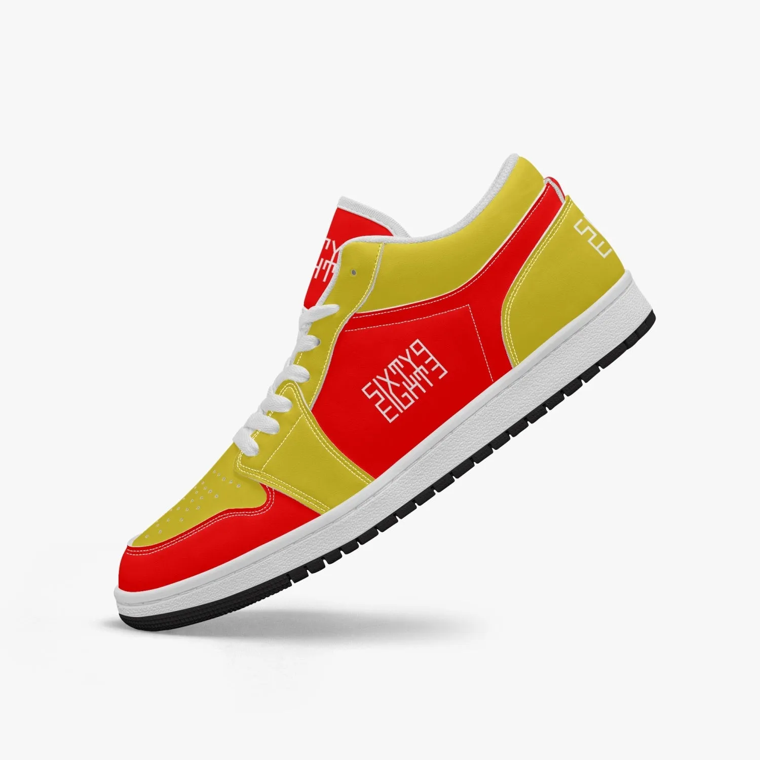 Sixty Eight 93 Logo White Red & Gold SENTLT1 Shoes