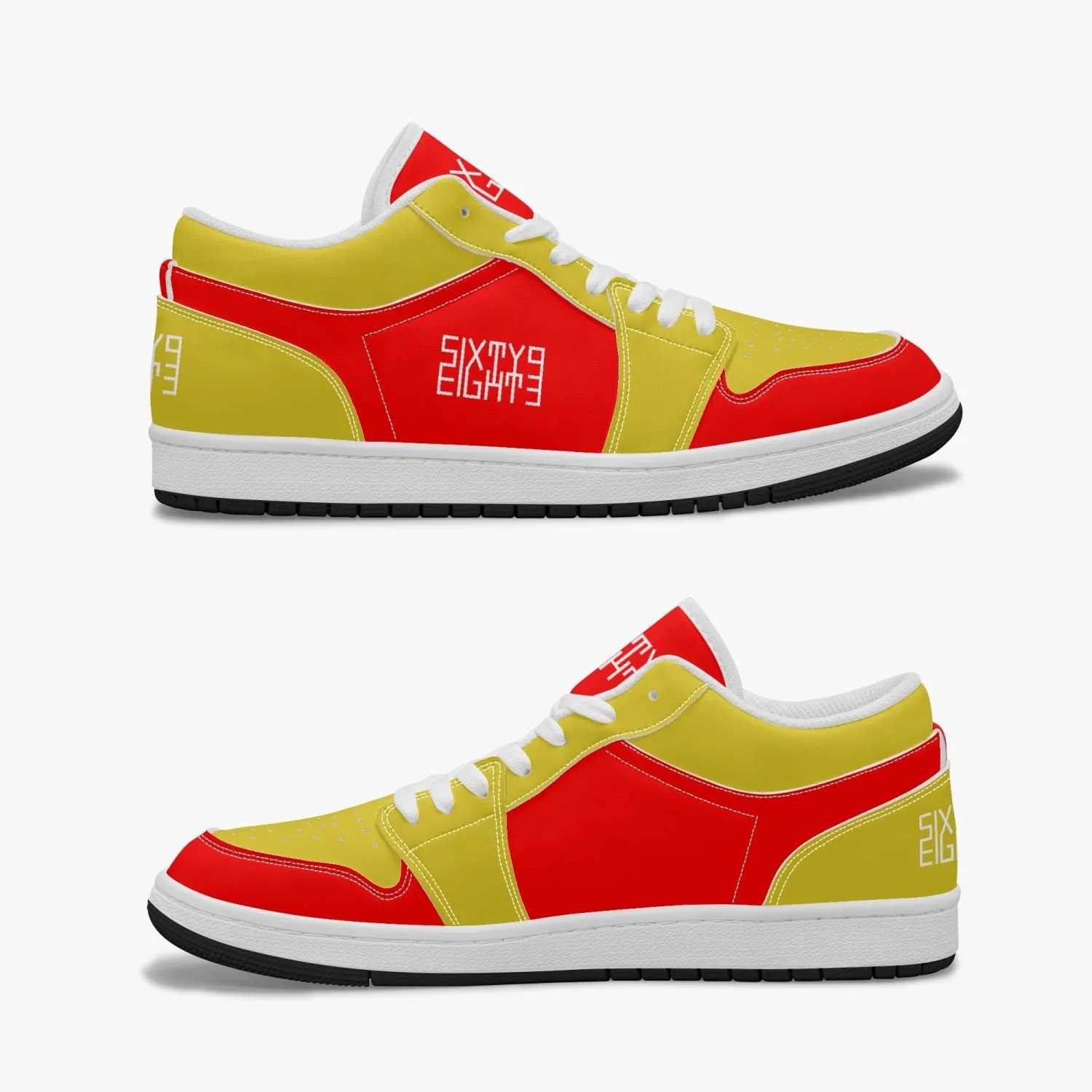 Sixty Eight 93 Logo White Red & Gold SENTLT1 Shoes