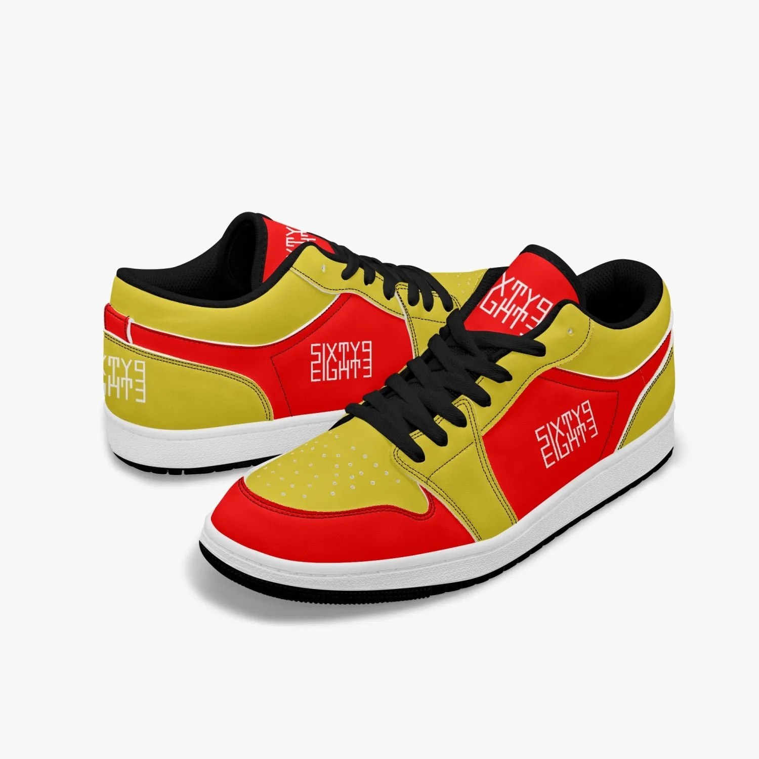 Sixty Eight 93 Logo White Red & Gold SENTLT1 Shoes