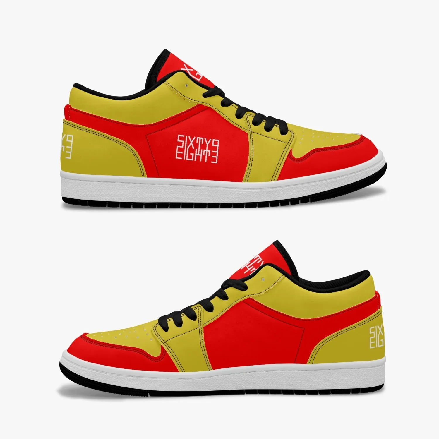 Sixty Eight 93 Logo White Red & Gold SENTLT1 Shoes