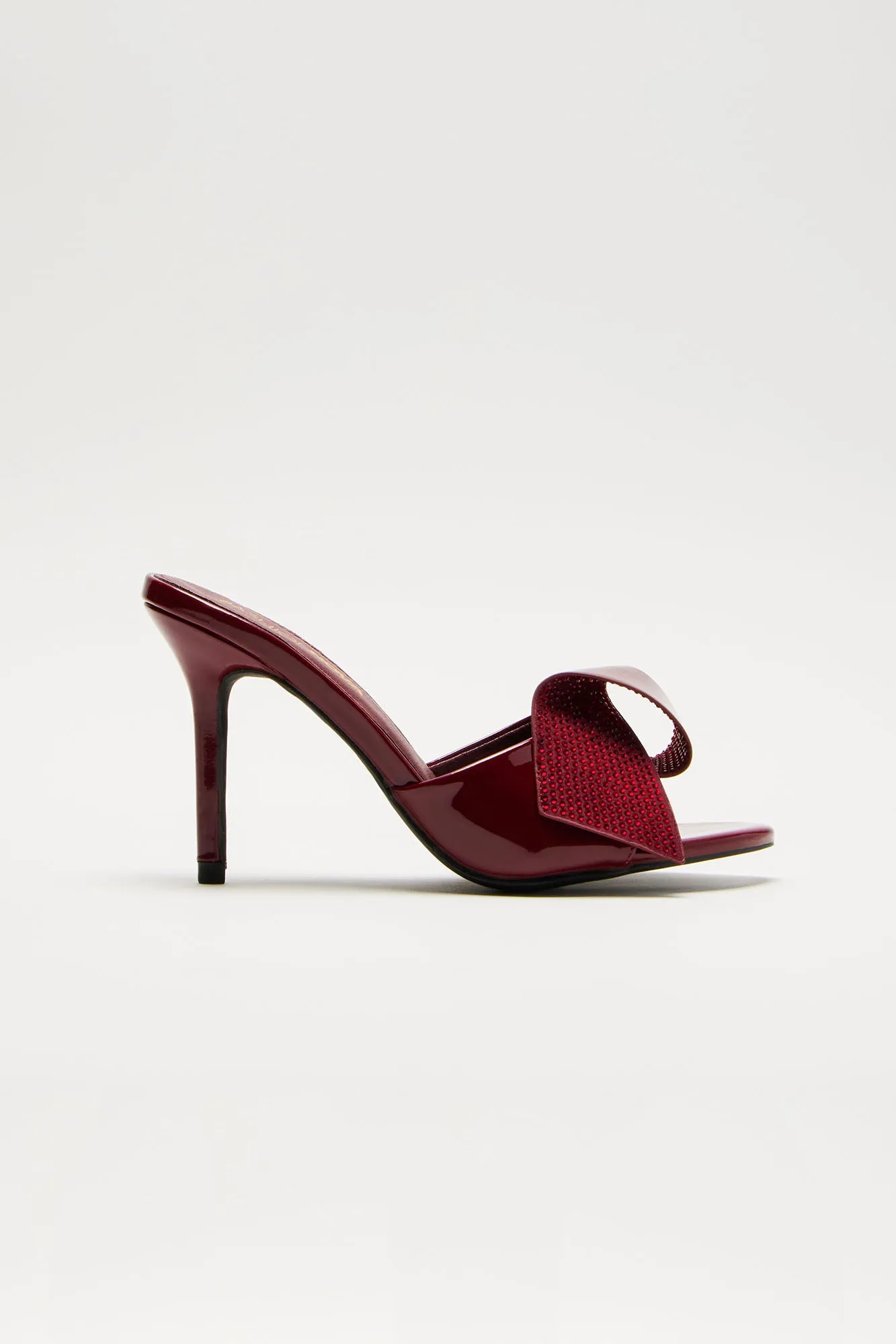 Stay Pretty Embellished Mules - Burgundy