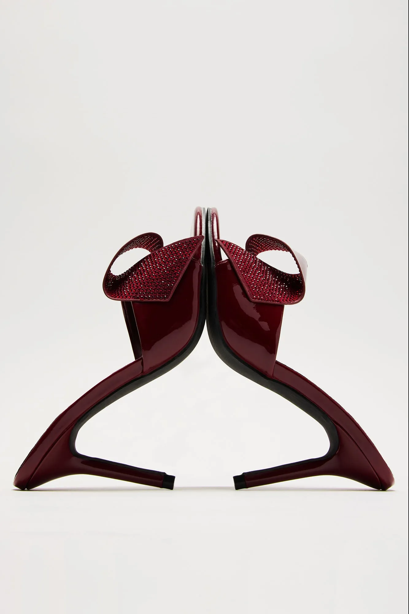 Stay Pretty Embellished Mules - Burgundy