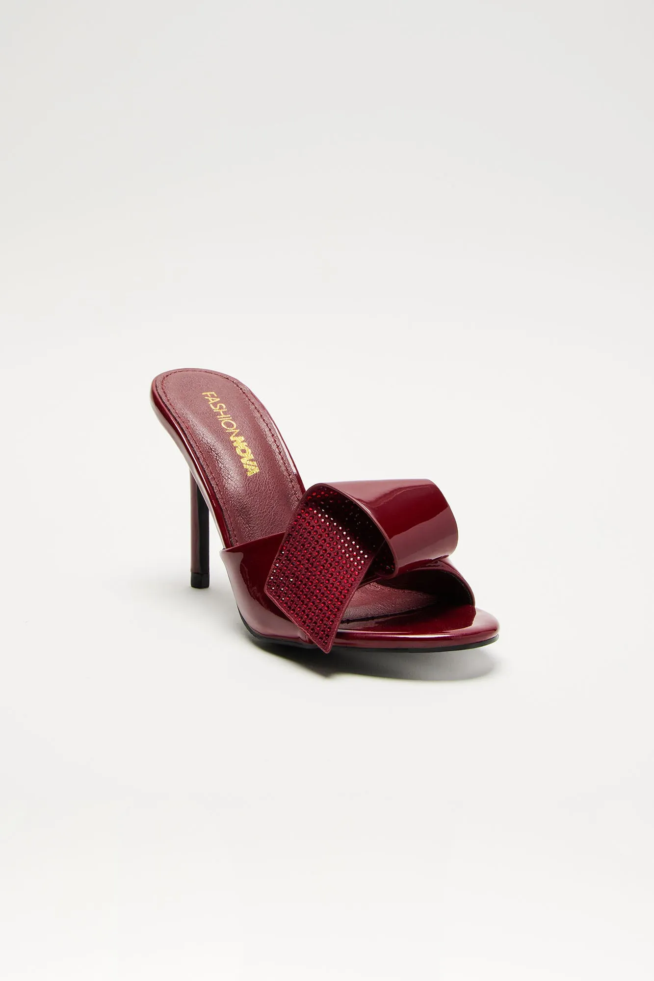 Stay Pretty Embellished Mules - Burgundy