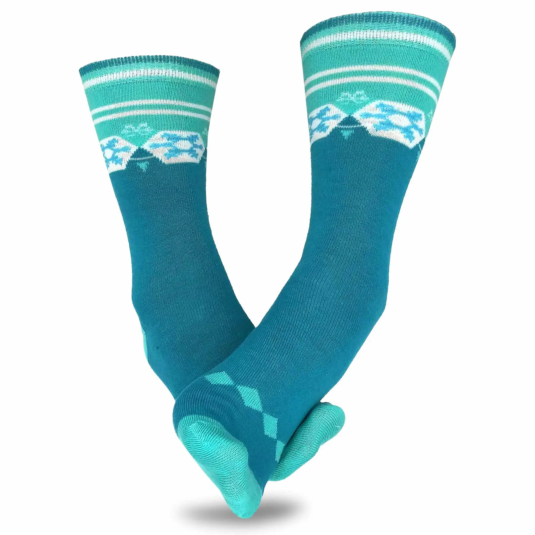 TeeHee Socks Women's Casual Polyester Crew Nordic/Ministripe 12-Pack (1119398)