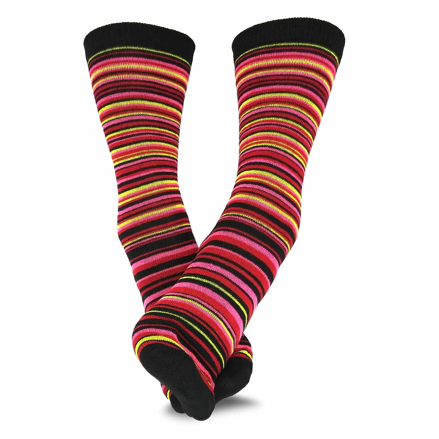 TeeHee Socks Women's Casual Polyester Crew Nordic/Ministripe 12-Pack (1119398)
