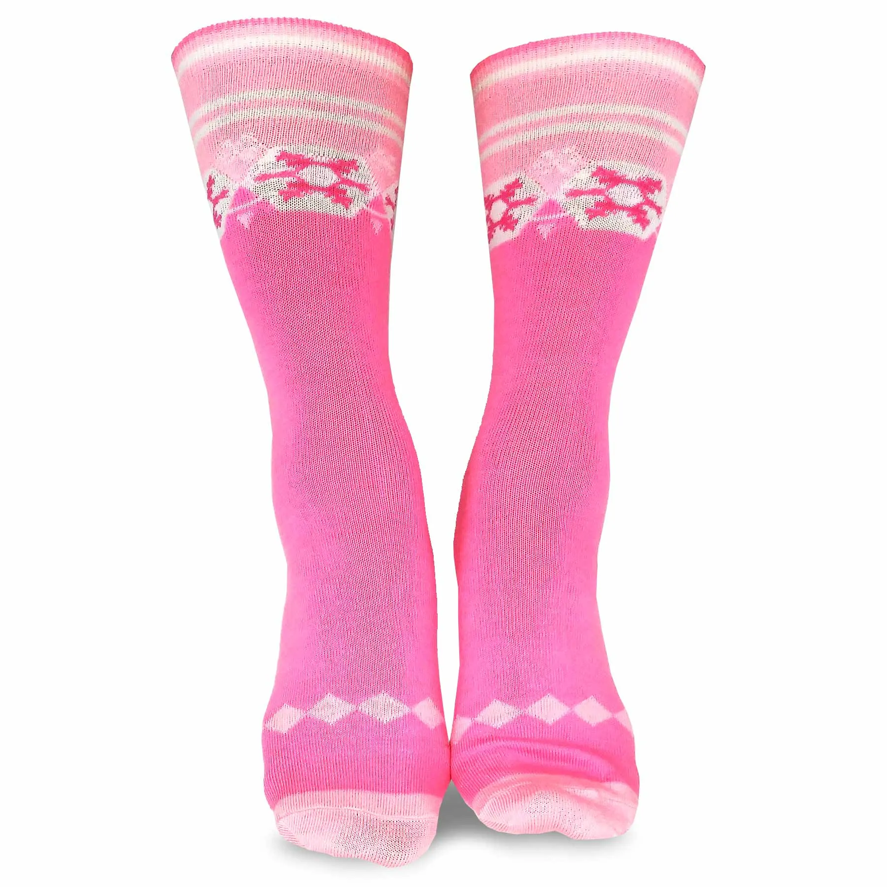 TeeHee Socks Women's Casual Polyester Crew Nordic/Ministripe 12-Pack (1119398)
