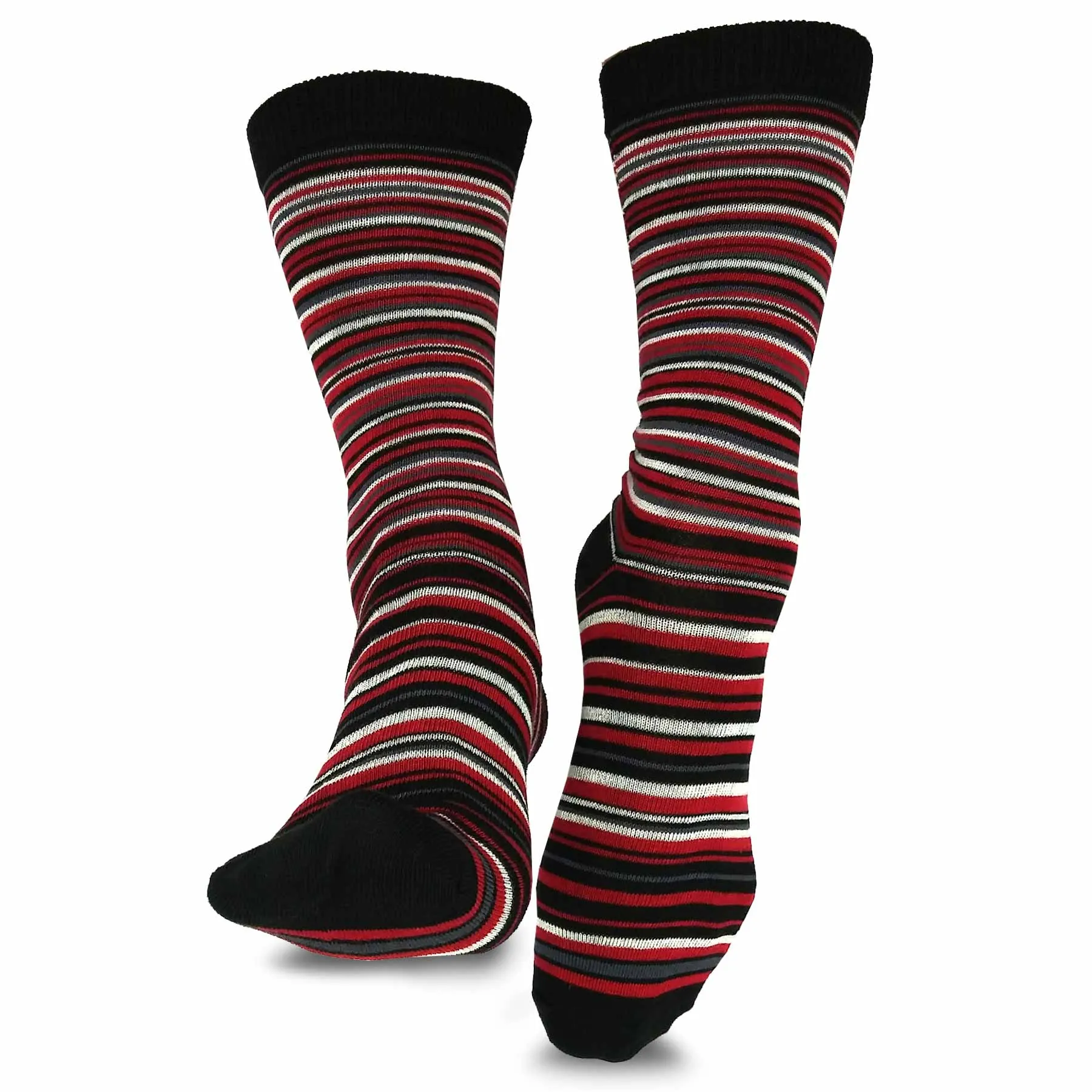 TeeHee Socks Women's Casual Polyester Crew Nordic/Ministripe 12-Pack (1119398)