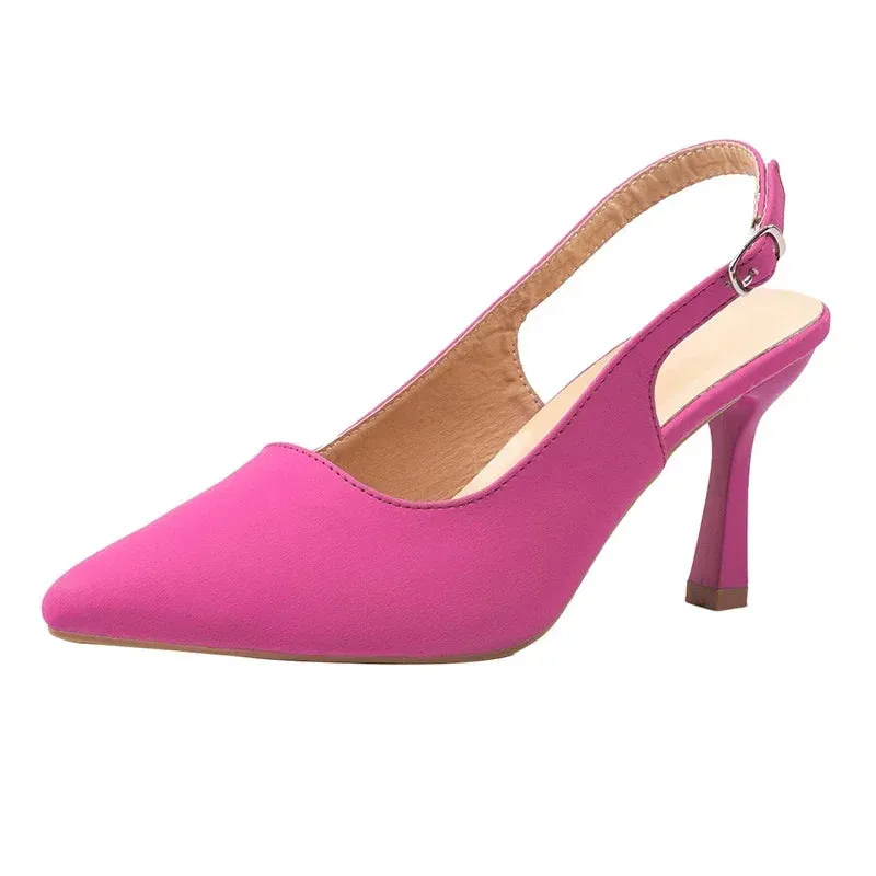 Uniwim Sexy Women Buckle Sandals High Heeled Women's Shoes Large Size 43 Fashion Women's Shoes Pointed Toe Fine Heeled Women's Shoes