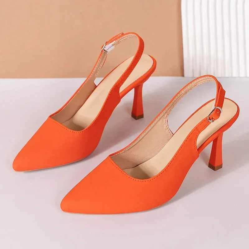 Uniwim Sexy Women Buckle Sandals High Heeled Women's Shoes Large Size 43 Fashion Women's Shoes Pointed Toe Fine Heeled Women's Shoes