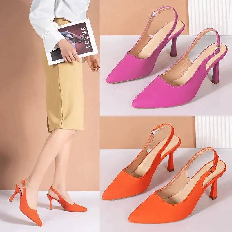 Uniwim Sexy Women Buckle Sandals High Heeled Women's Shoes Large Size 43 Fashion Women's Shoes Pointed Toe Fine Heeled Women's Shoes